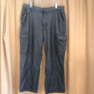 $128 Michael Kors vintage herringbone cotton twill cargo pants men’s 34x27